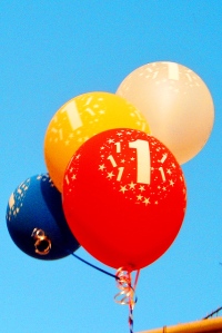 First Birthday Balloons by akadruid via Flickr
